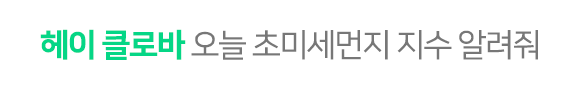 헤이 클로바 오늘 초미세먼지 지수 알려줘